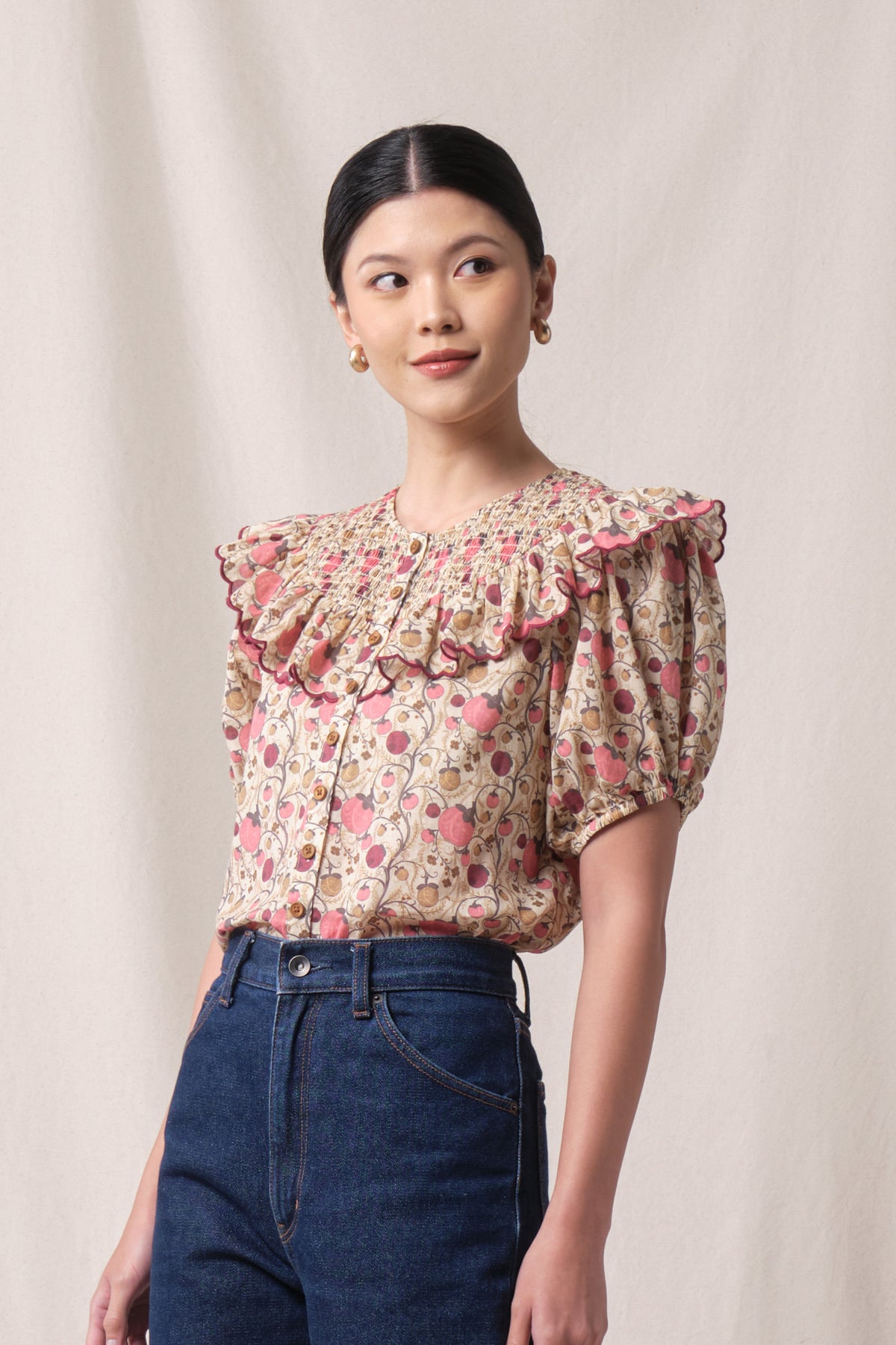 BUNDLING: Daisy Top in Beige Manggis and Blake Skirt in Beige Manggis
