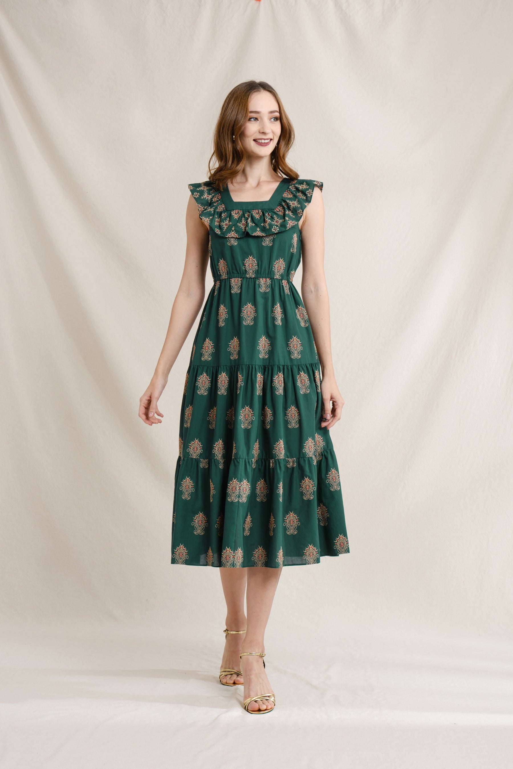 DANIELLE Dress in Green Mamuli