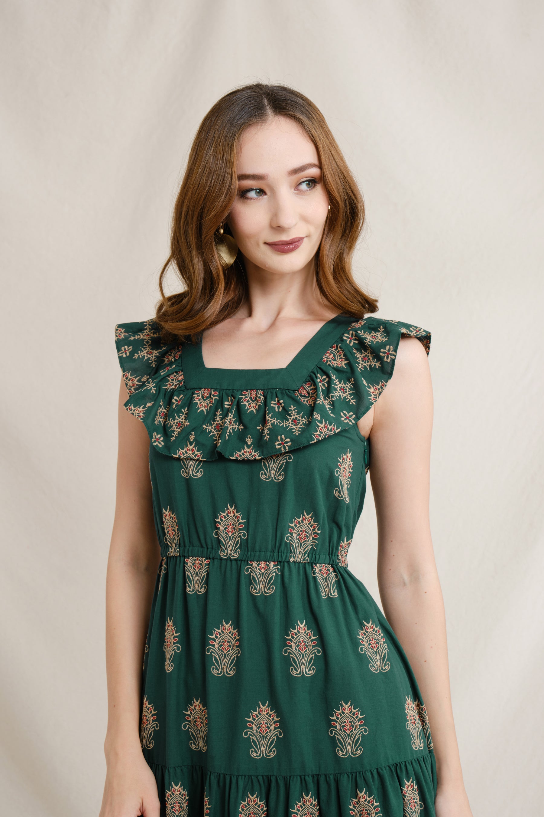 DANIELLE Dress in Green Mamuli