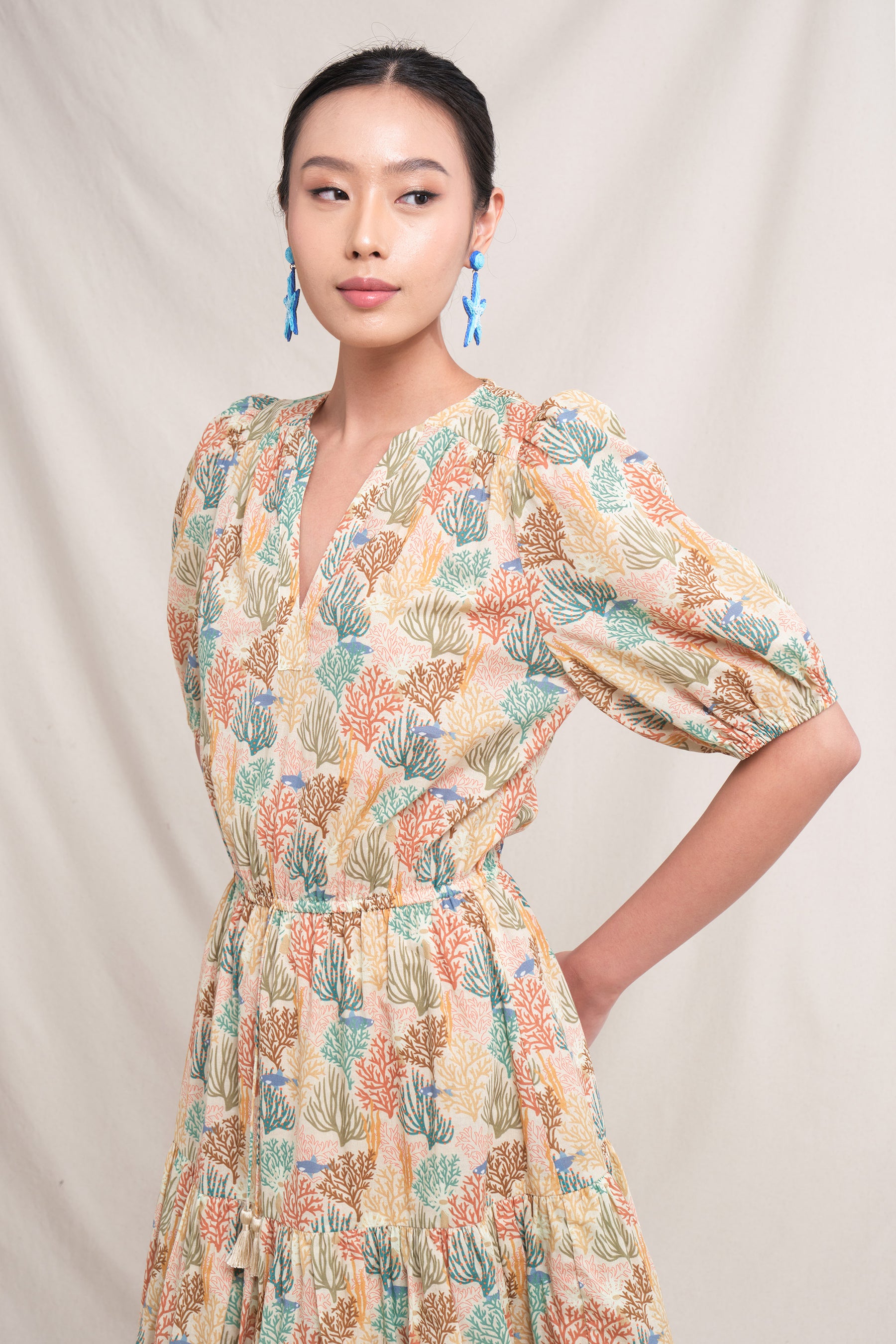 DANIKA Dress in Beige Coral