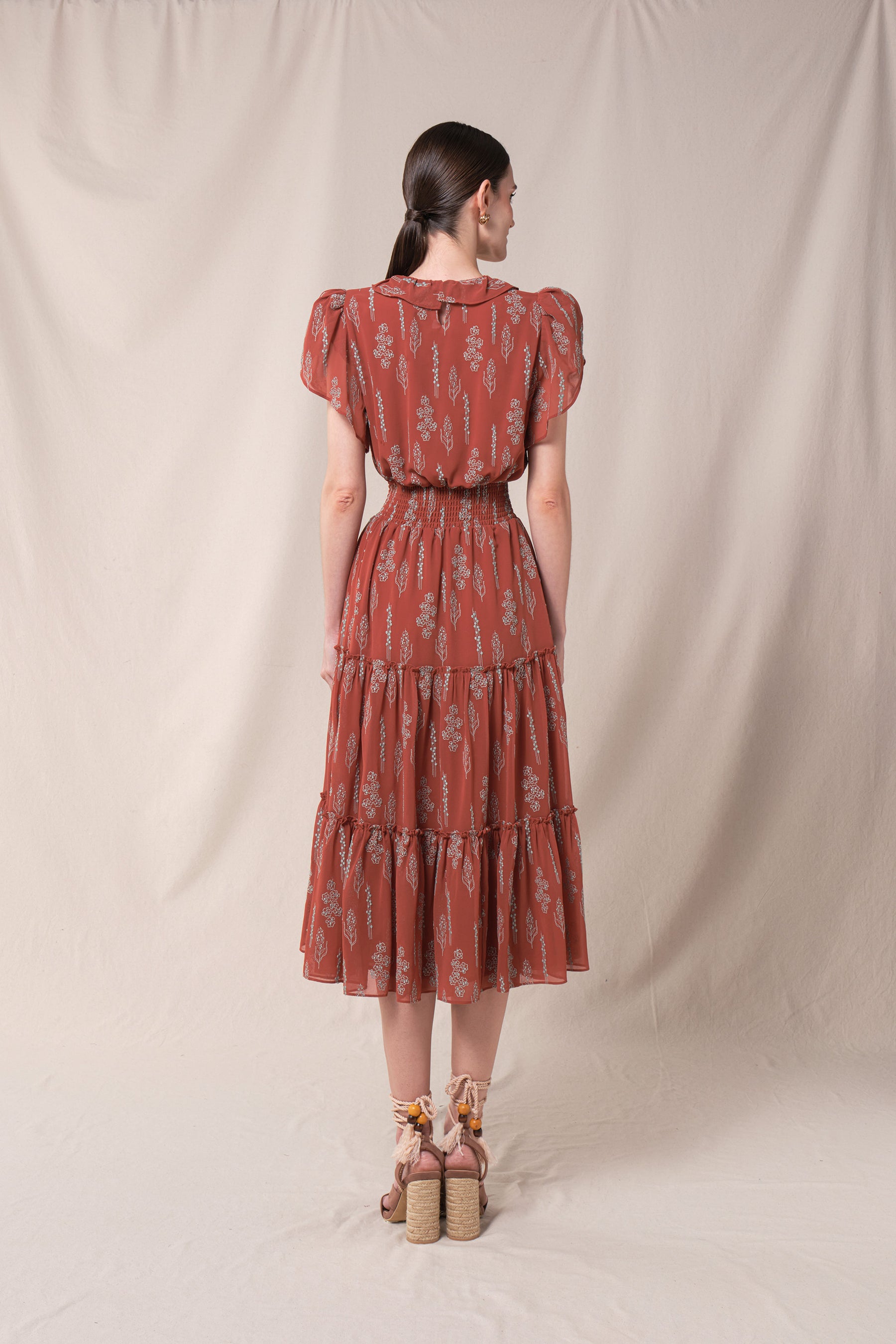 DARIA Dress in Terracotta Tulu