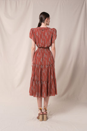 DARIA Dress in Terracotta Tulu
