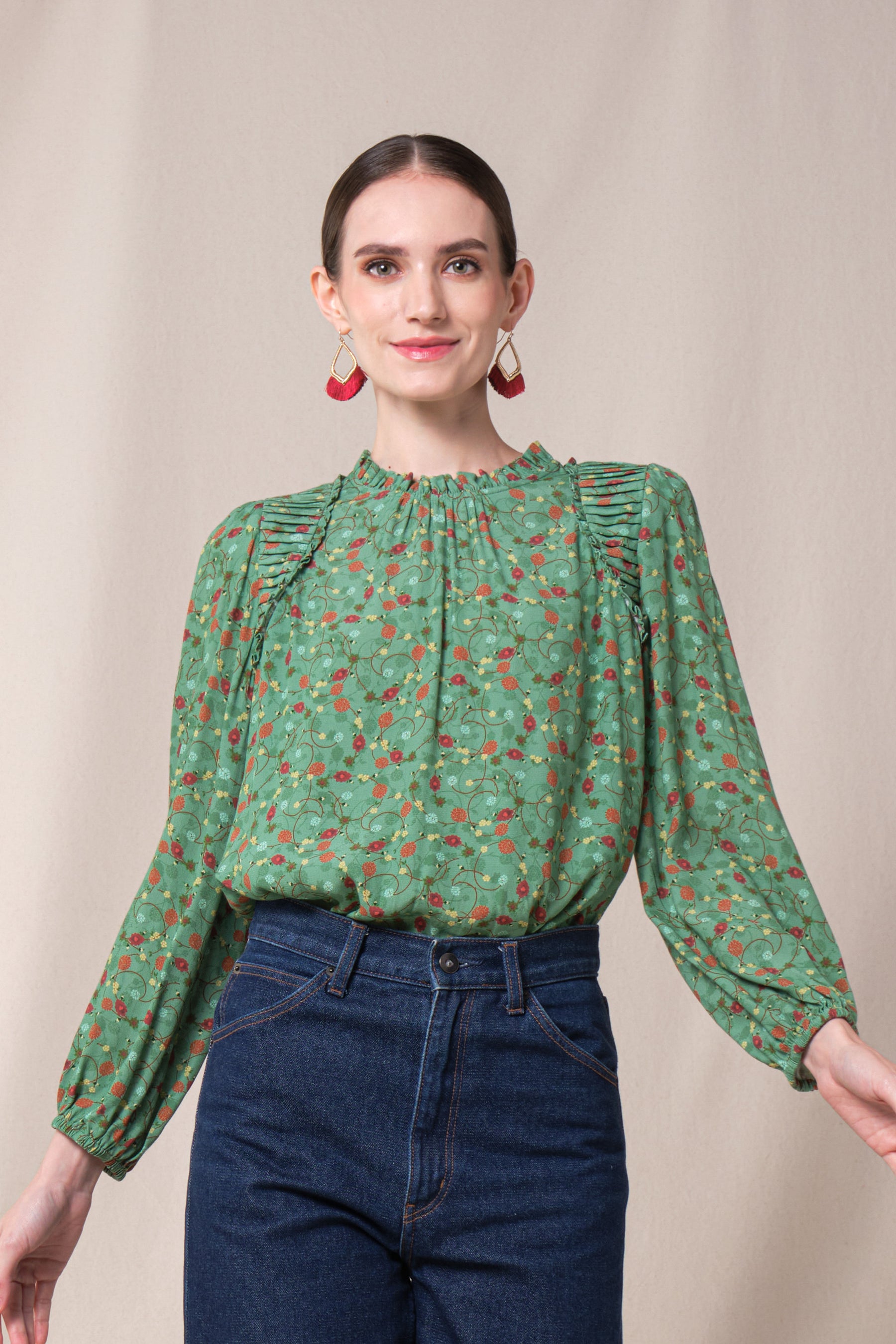 DENISE Top in Green Kelana