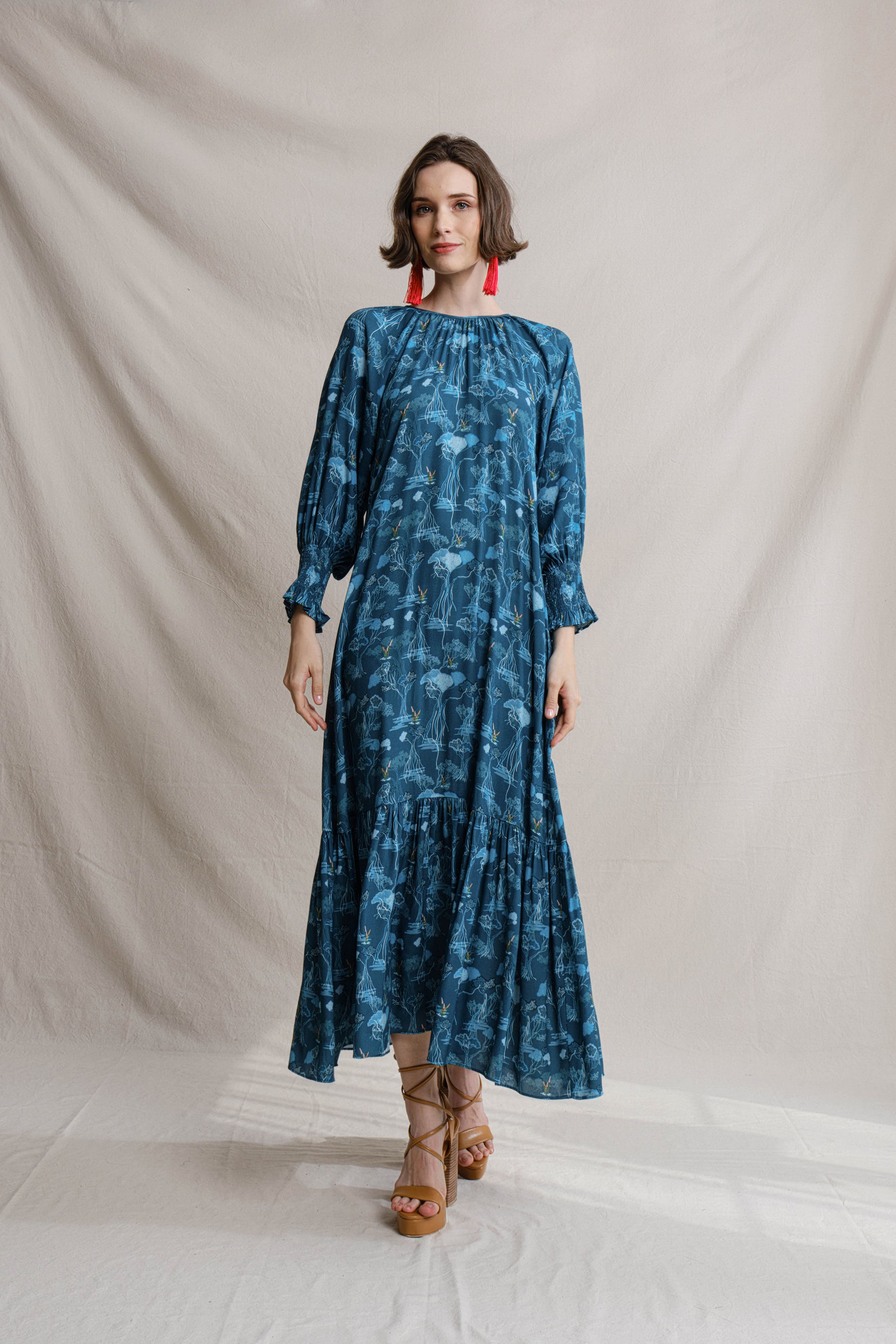 EILA Dress in Blue Mangrove