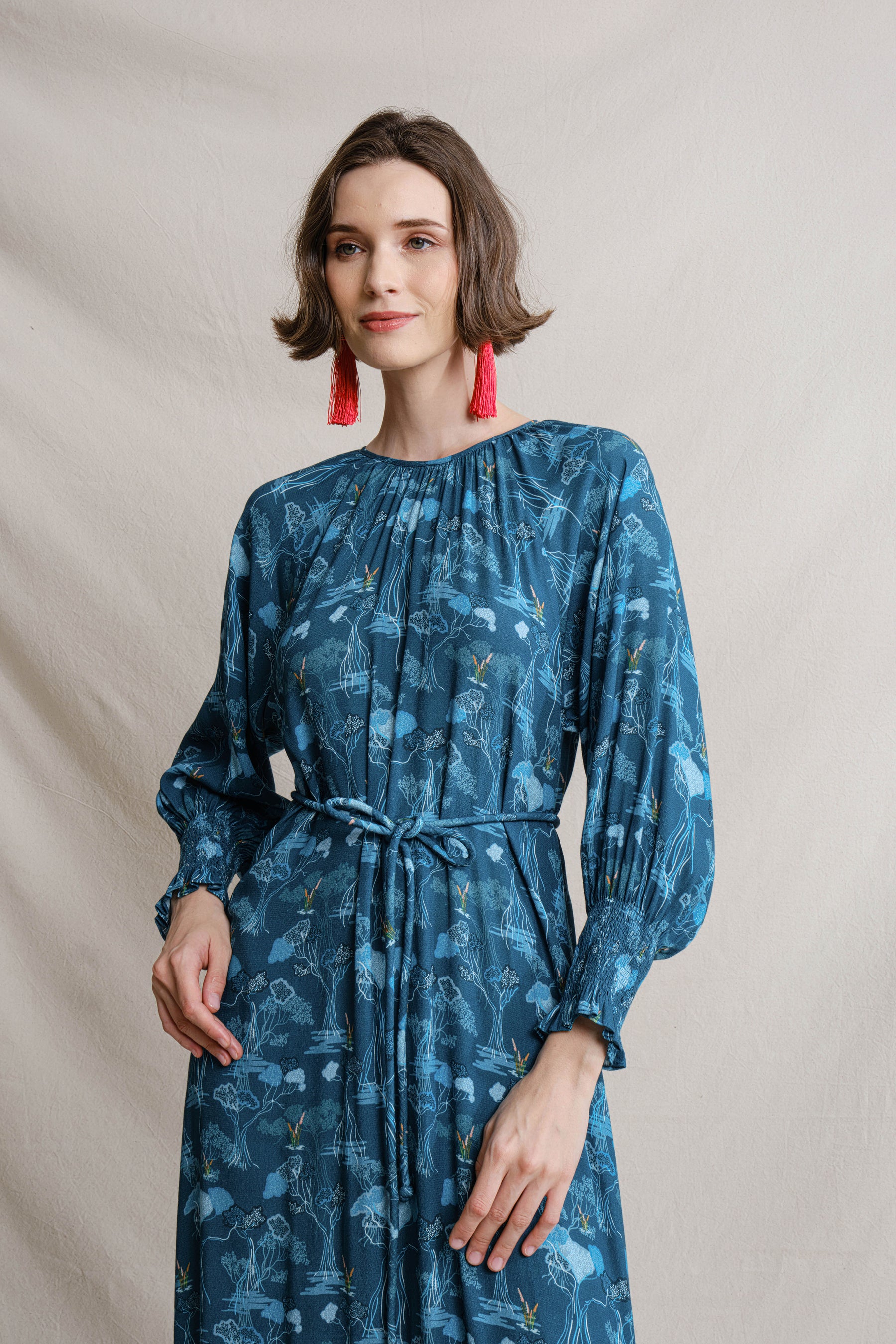 EILA Dress in Blue Mangrove