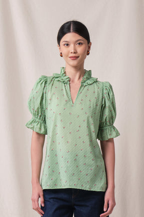 EILEEN Top in Green Canang