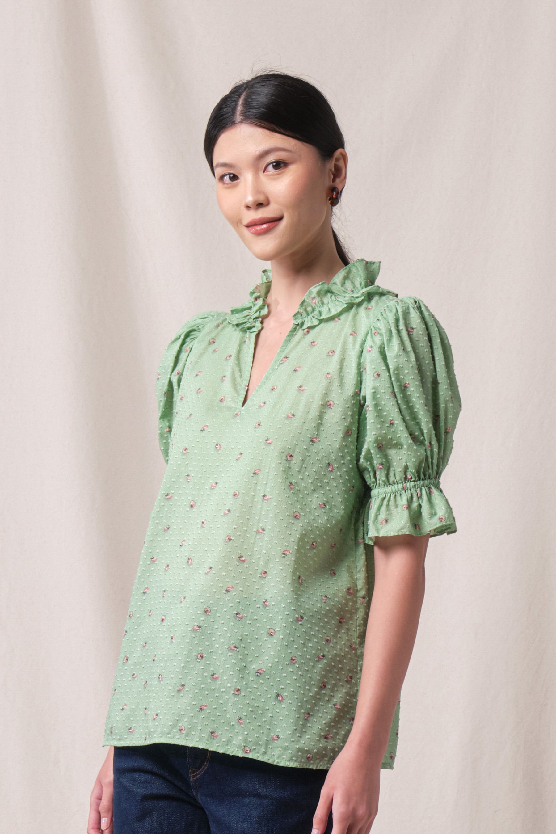 EILEEN Top in Green Canang