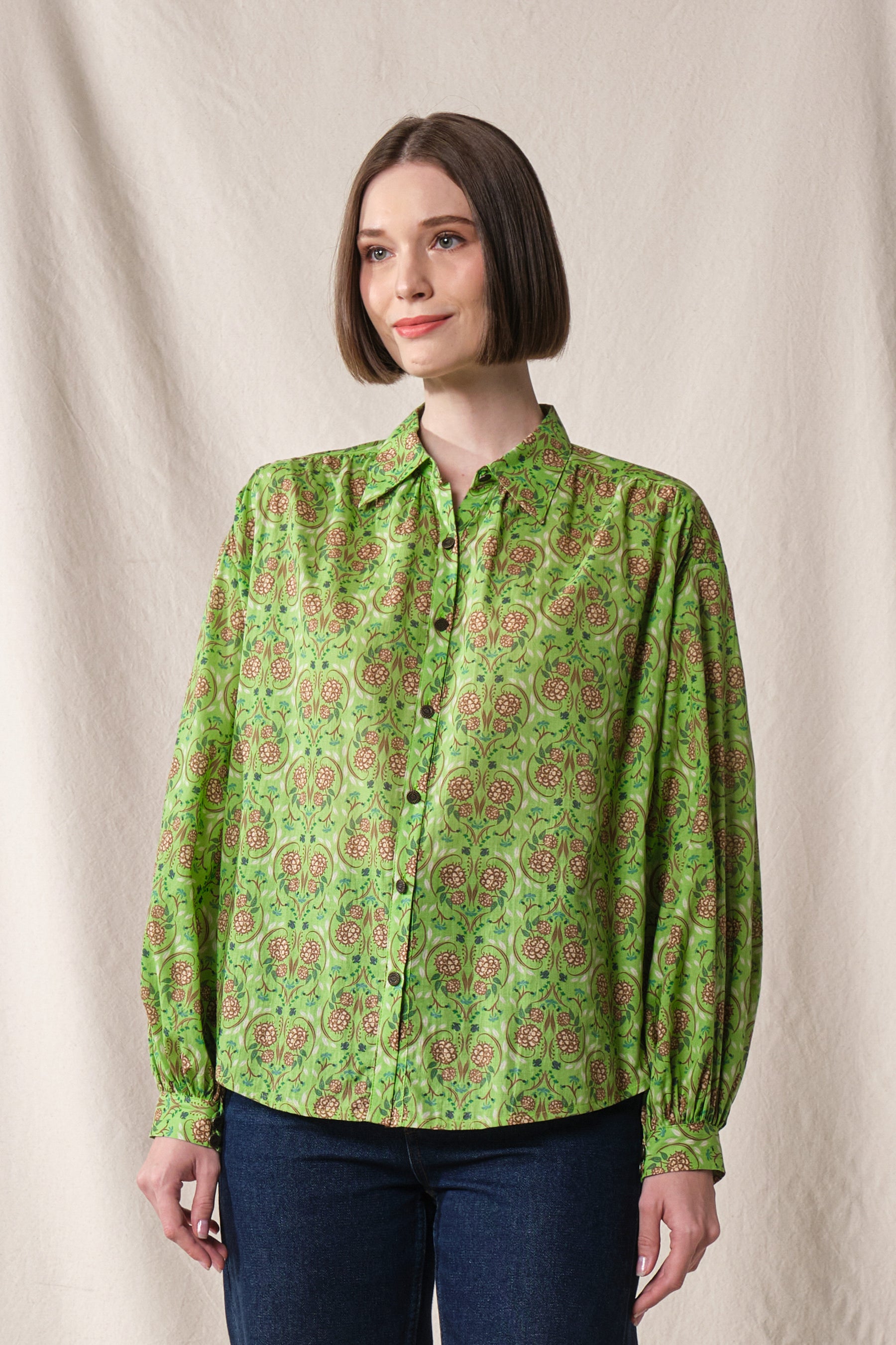 ELA Top in Green Rosea