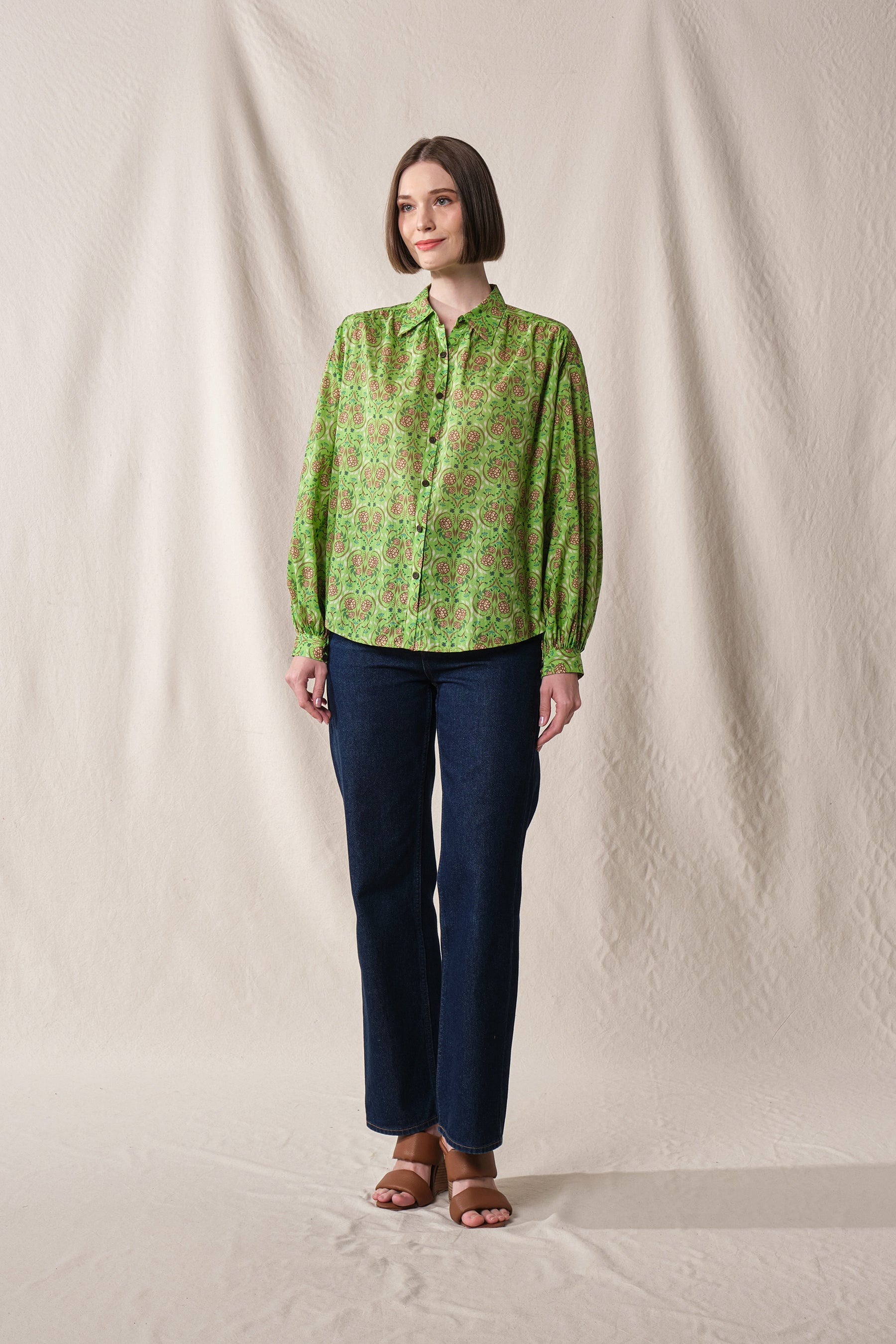ELA Top in Green Rosea
