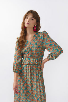 EMILY Dress in Turquoise Kubah