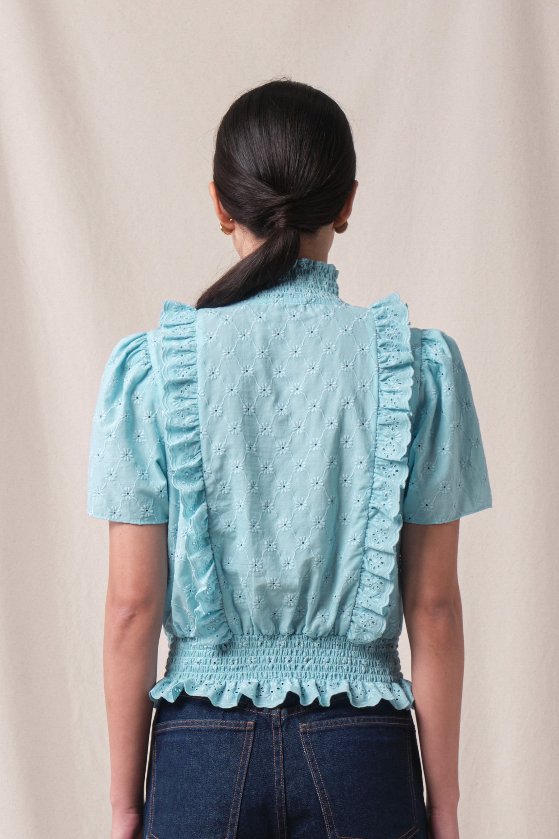 BUNDLING: Evelyn Top in Blue Kamen and Rena Skirt in Blue Kamen