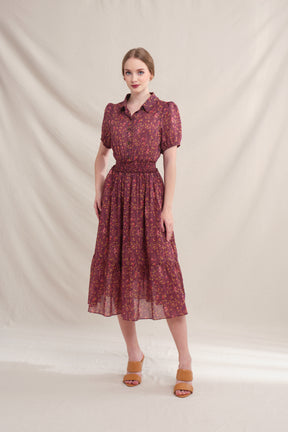 GIA Dress in Maroon Macca