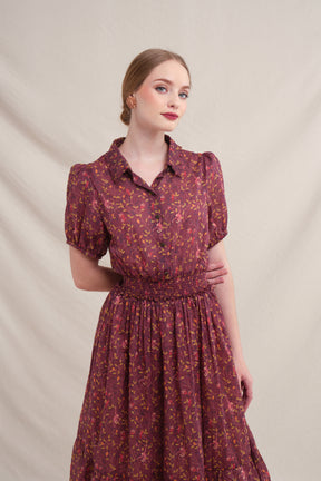 GIA Dress in Maroon Macca