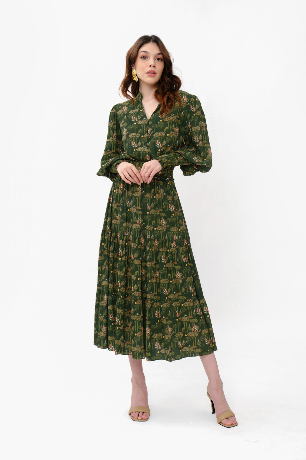GINA Dress in Green Forest