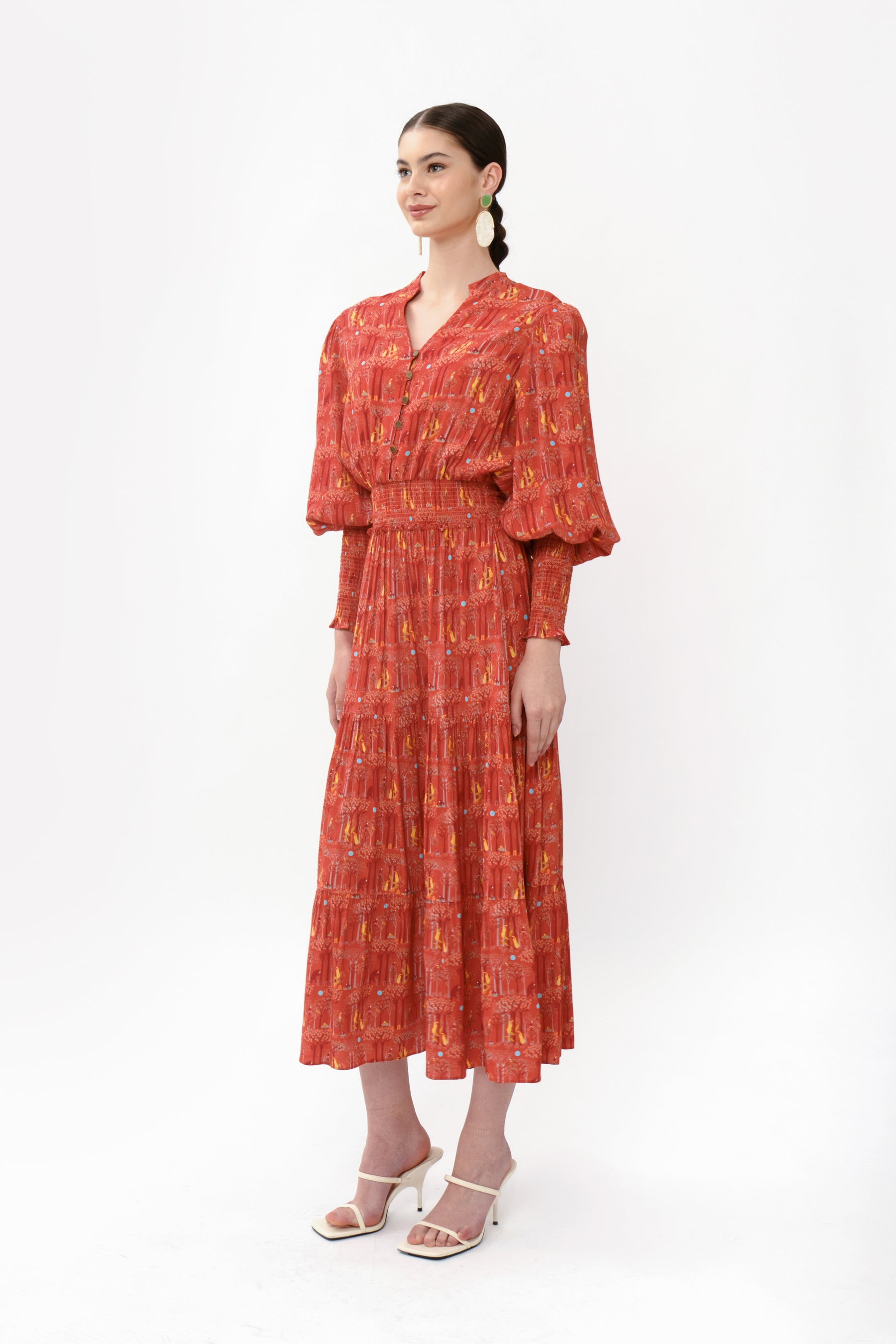 GINA Dress in Red Forest