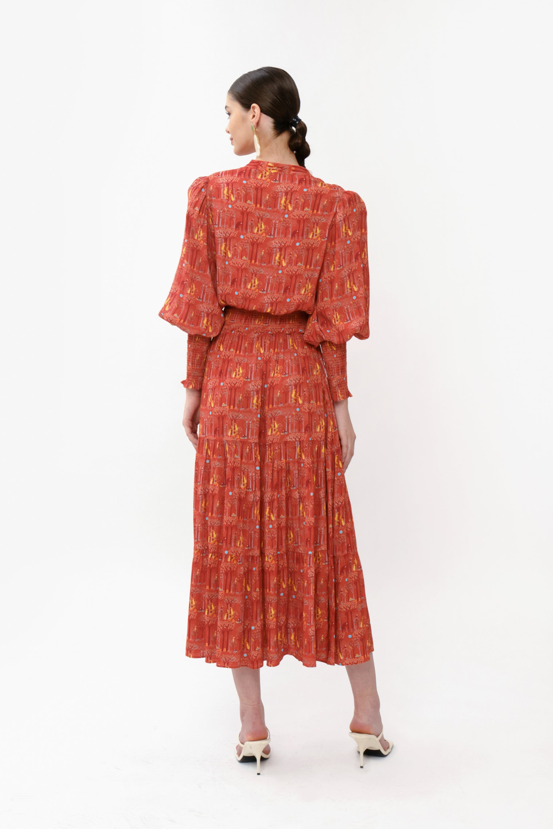 GINA Dress in Red Forest