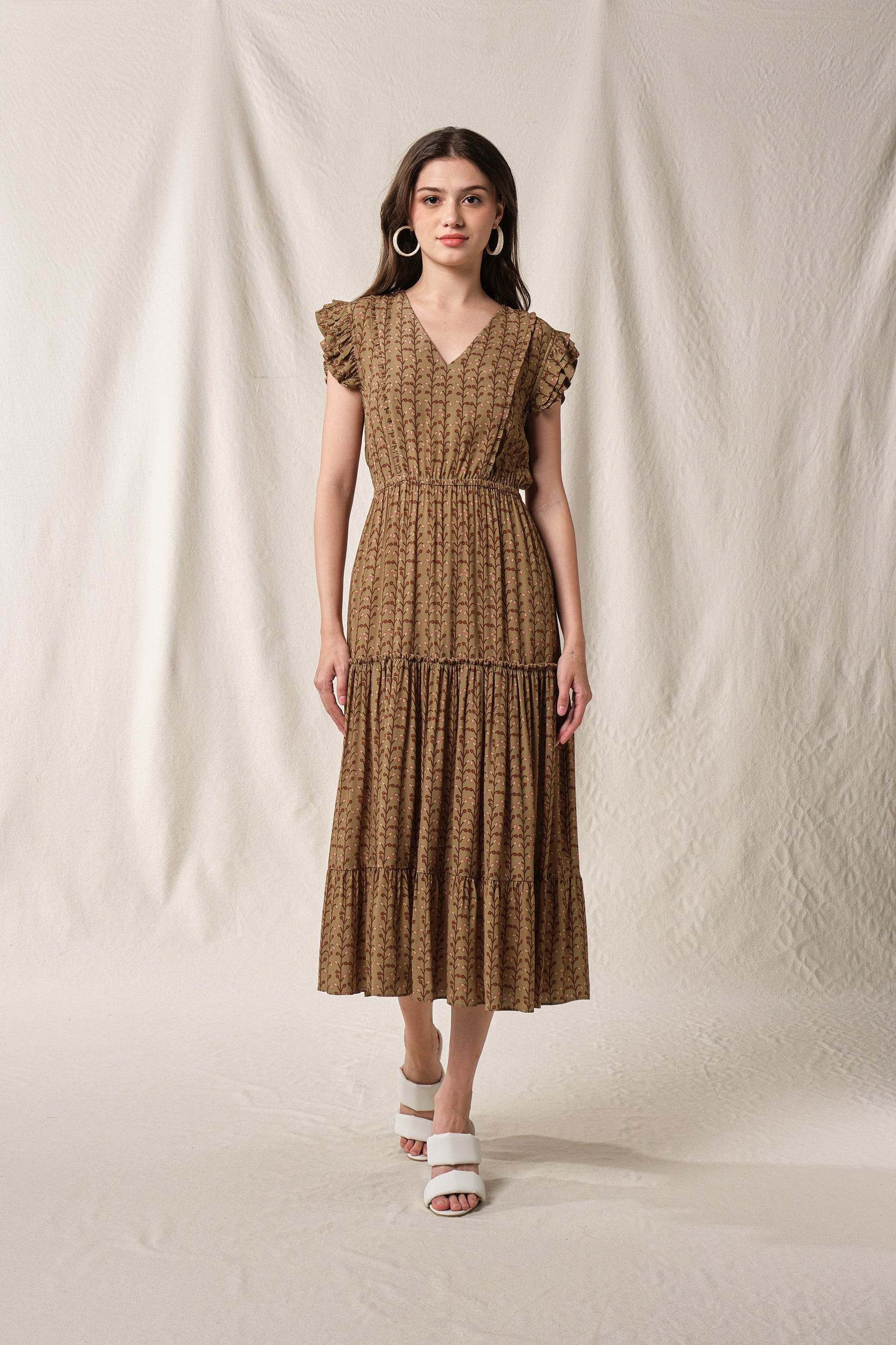 HAIRA Dress in Khaki Tebu