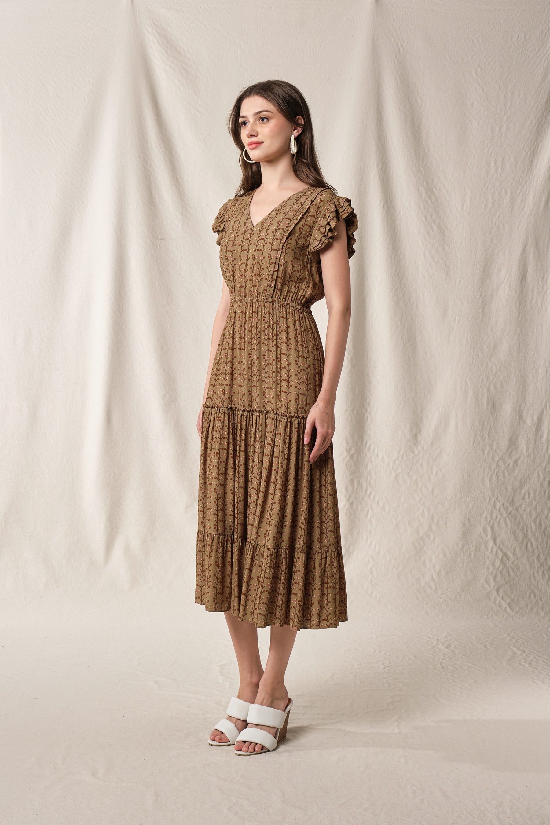 HAIRA Dress in Khaki Tebu