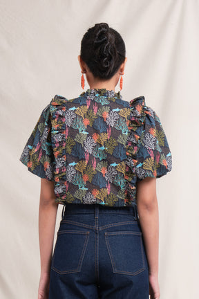 IZA Top in Black Coral