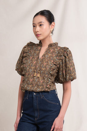 IZA Top in Brown Ulva