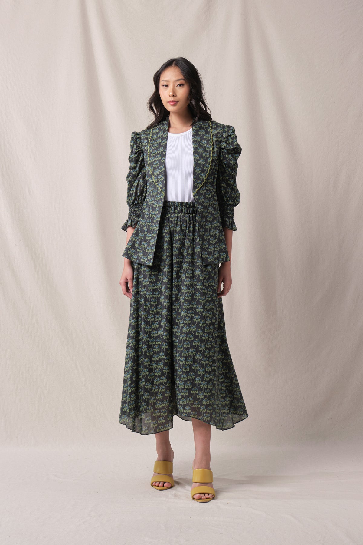 BUNDLING: Jane Outer in Black Melati and Blake Skirt in Black Melati
