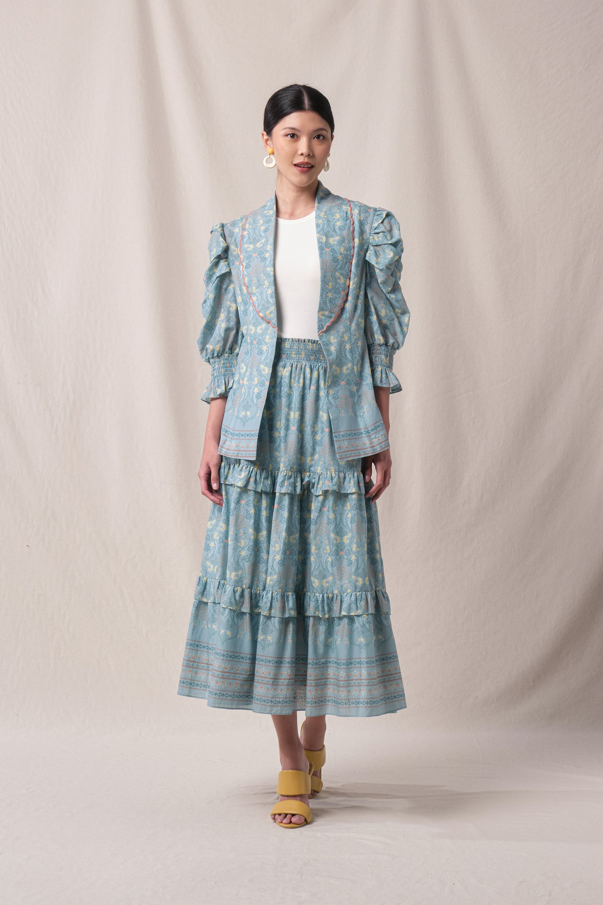 BUNDLING: Jane Outer in Blue Segara and Sandy Skirt in Blue Segara