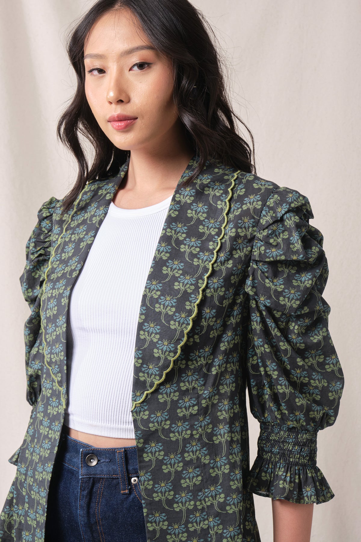 BUNDLING: Jane Outer in Black Melati and Blake Skirt in Black Melati