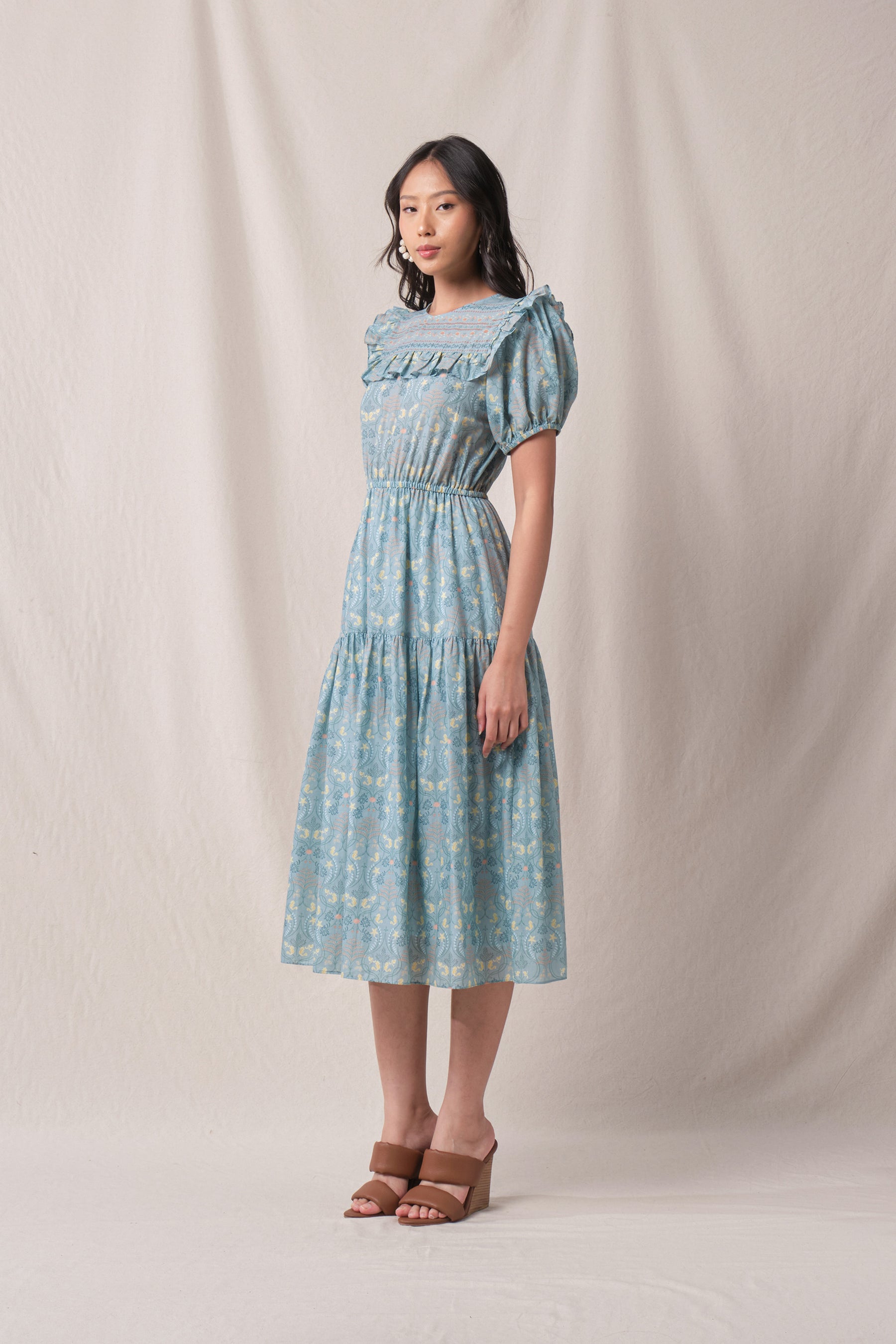 JELITA Dress in Blue Segara
