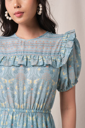 JELITA Dress in Blue Segara