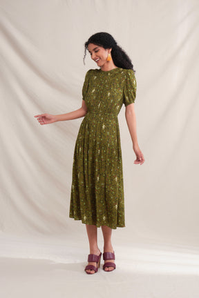 JENNA Dress in Green Macca