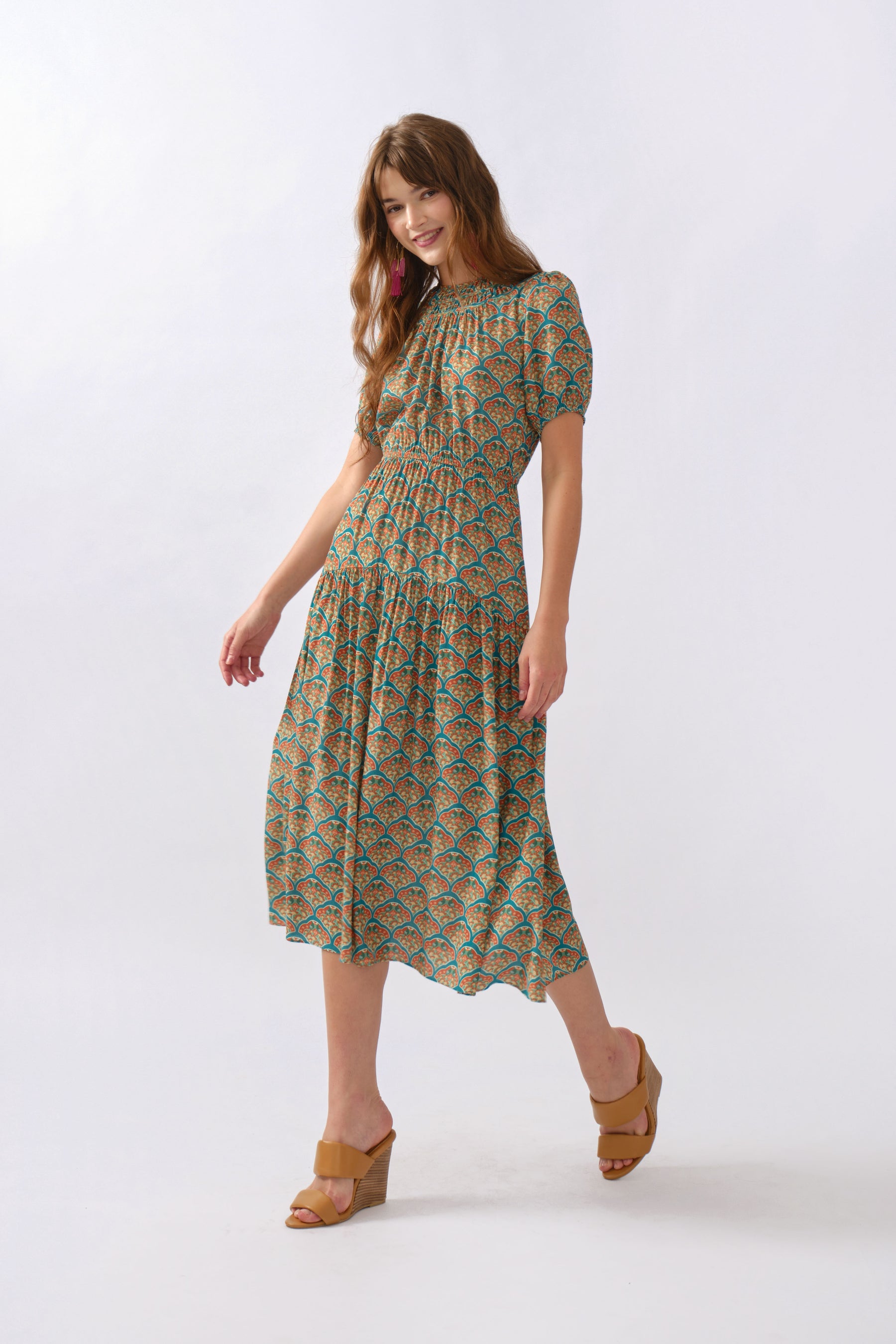 JENNA Dress in Turquoise Kubah