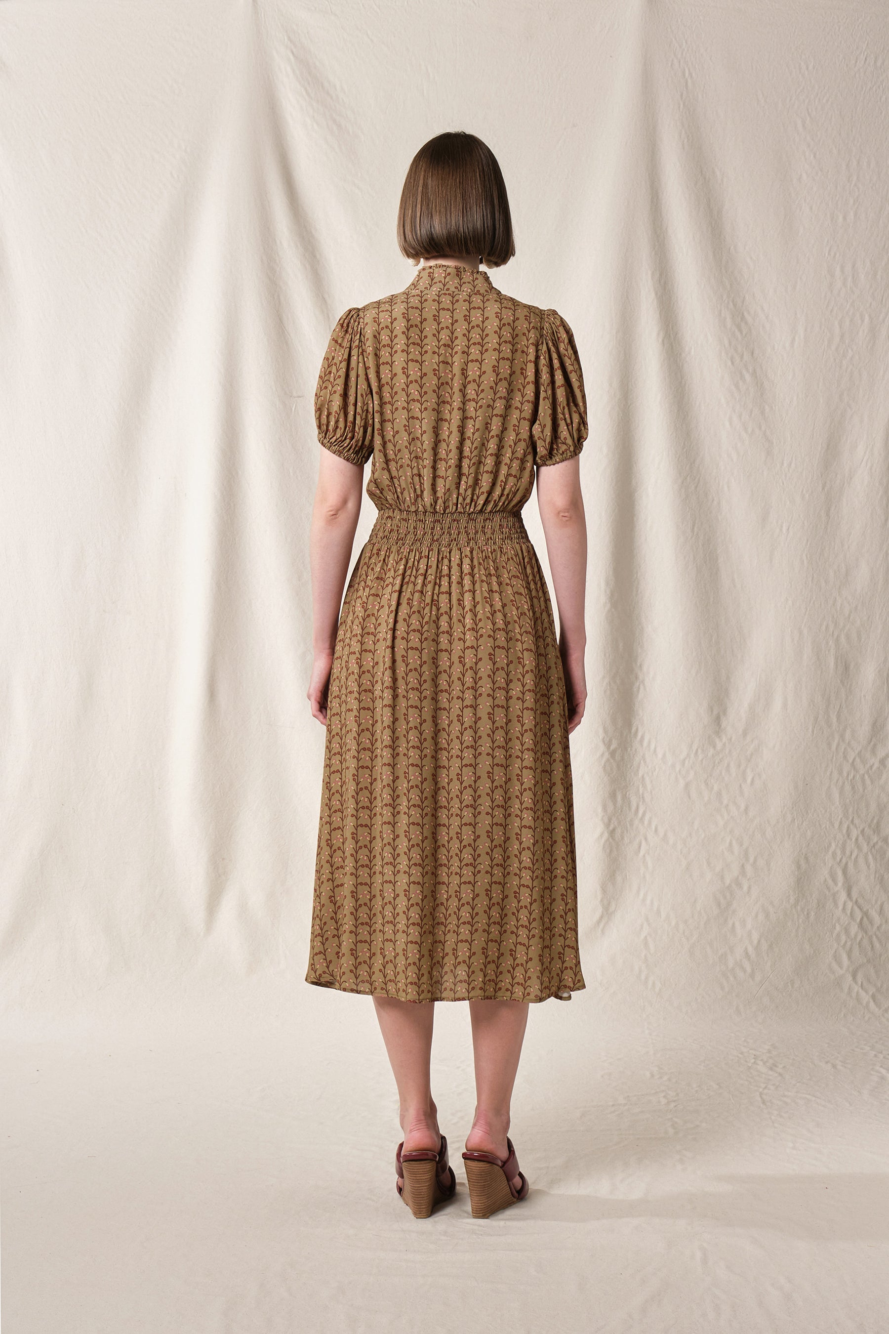 JESS Dress in Khaki Tebu