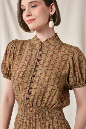 JESS Dress in Khaki Tebu