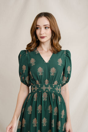 JIHAN Dress in Green Mamuli