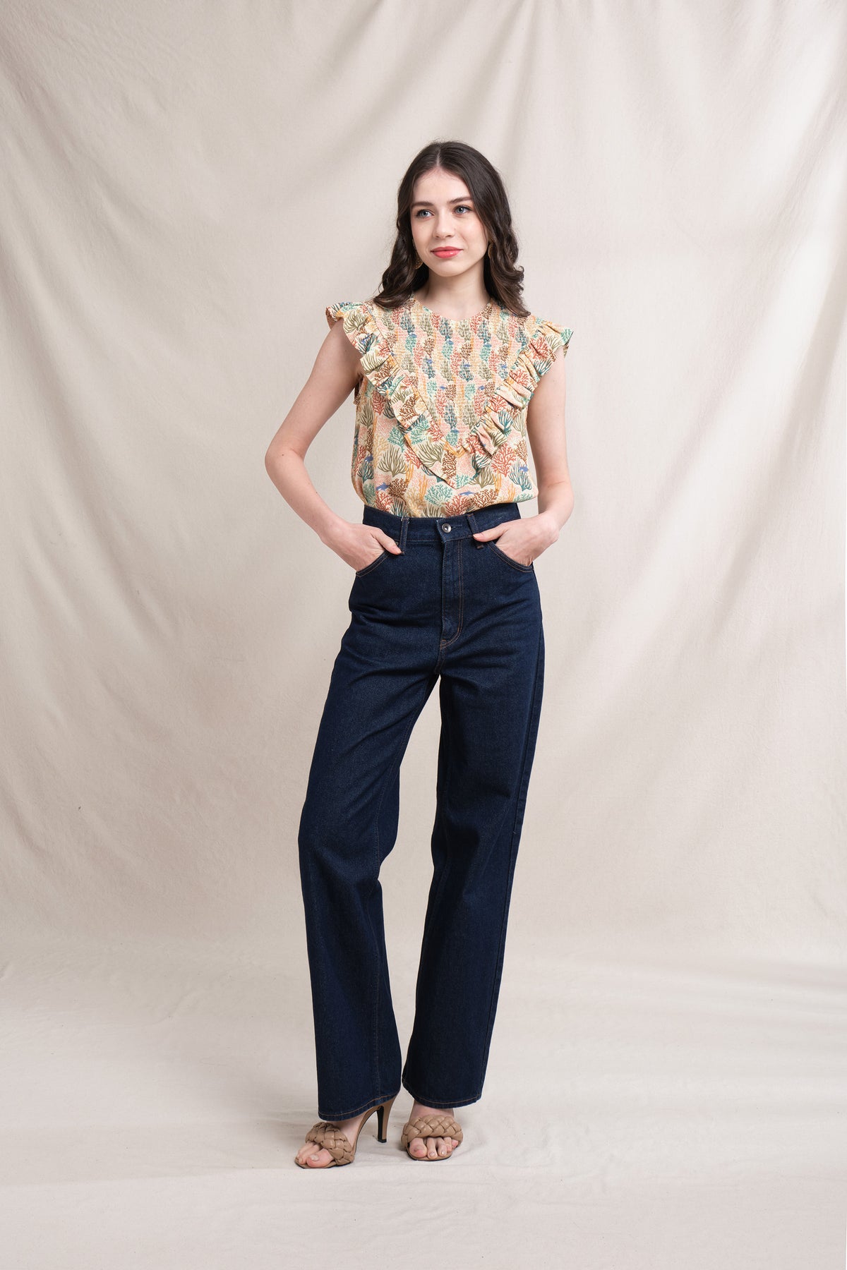 JILL Top in Beige Coral