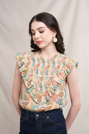 JILL Top in Beige Coral