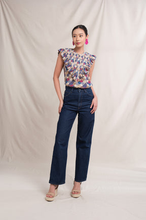 JILL Top in Beige Kepah