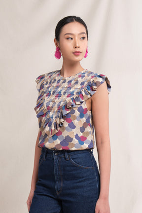 JILL Top in Beige Kepah