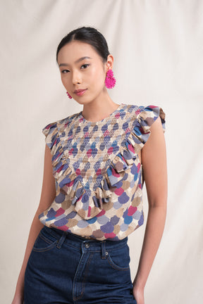 JILL Top in Beige Kepah