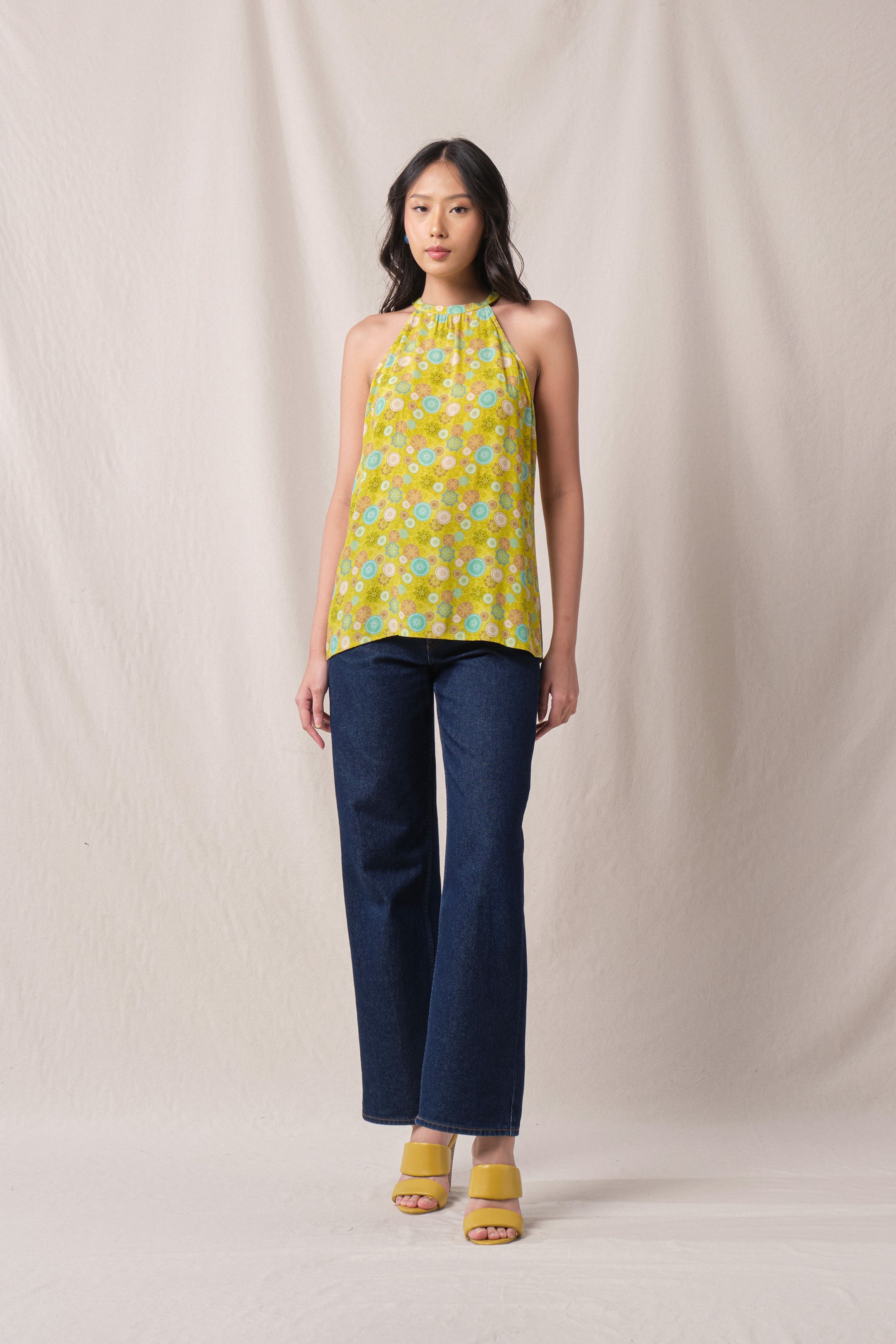 JULES Top in Green Tedung