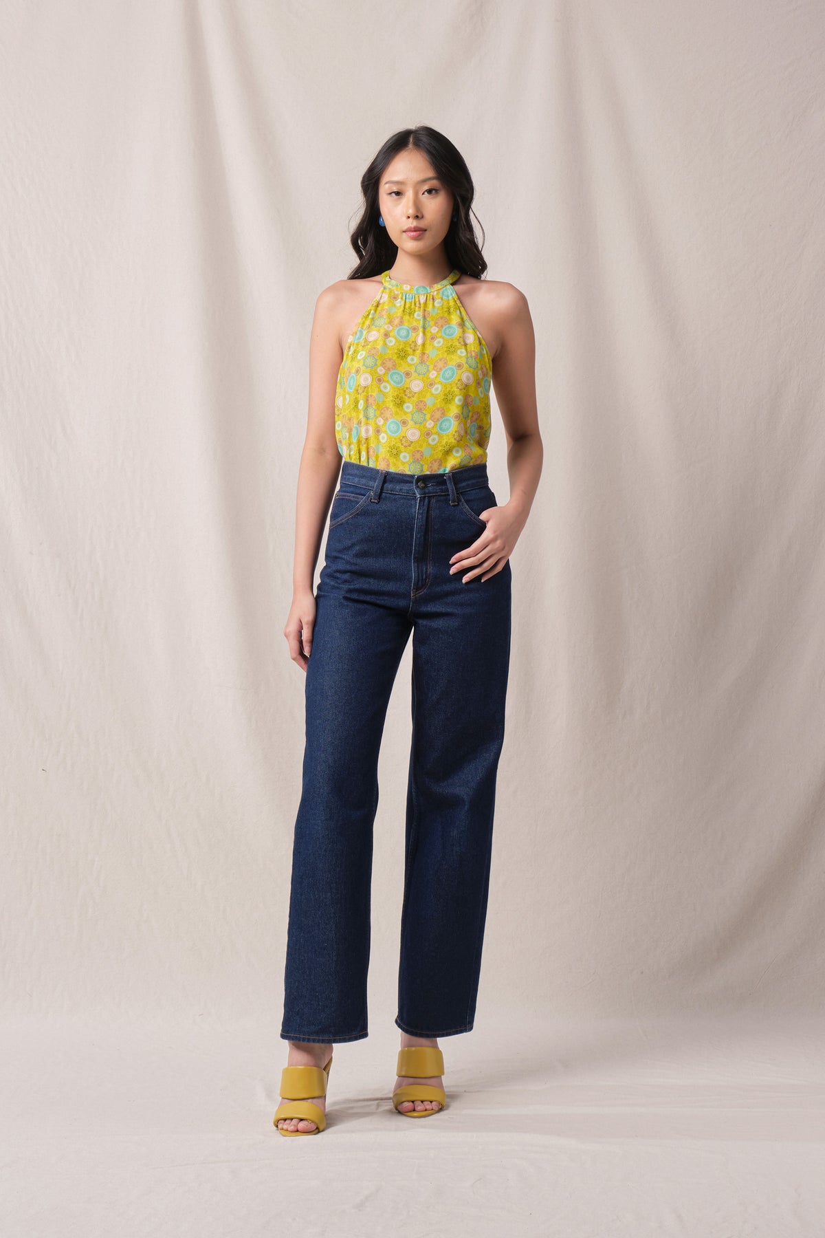 JULES Top in Green Tedung