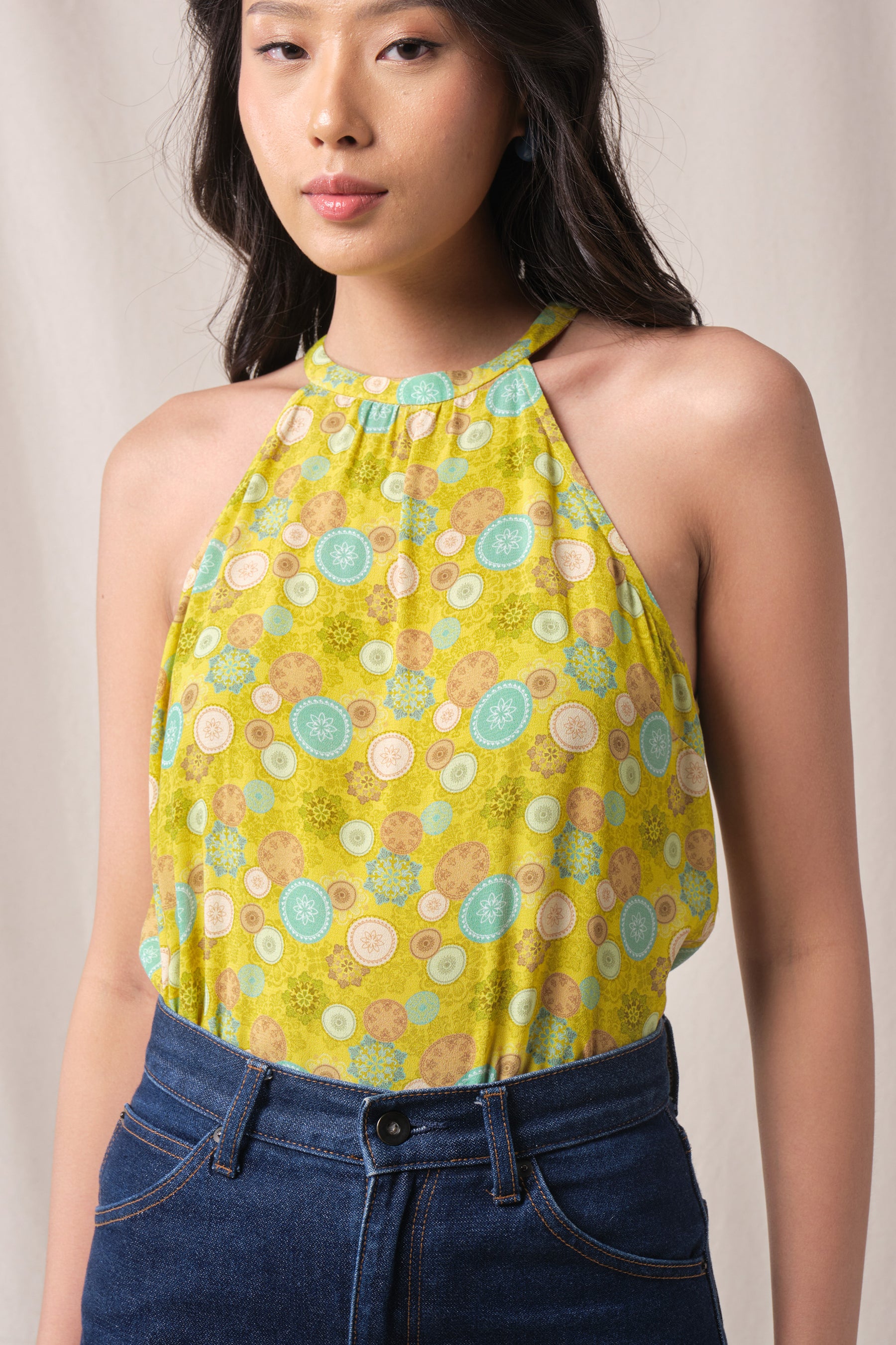 JULES Top in Green Tedung