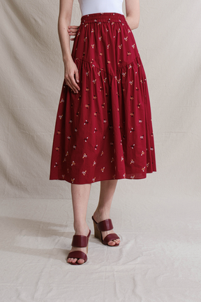 BUNDLING: Karina Top in Red Jagung and Kai Skirt in Red Jagung
