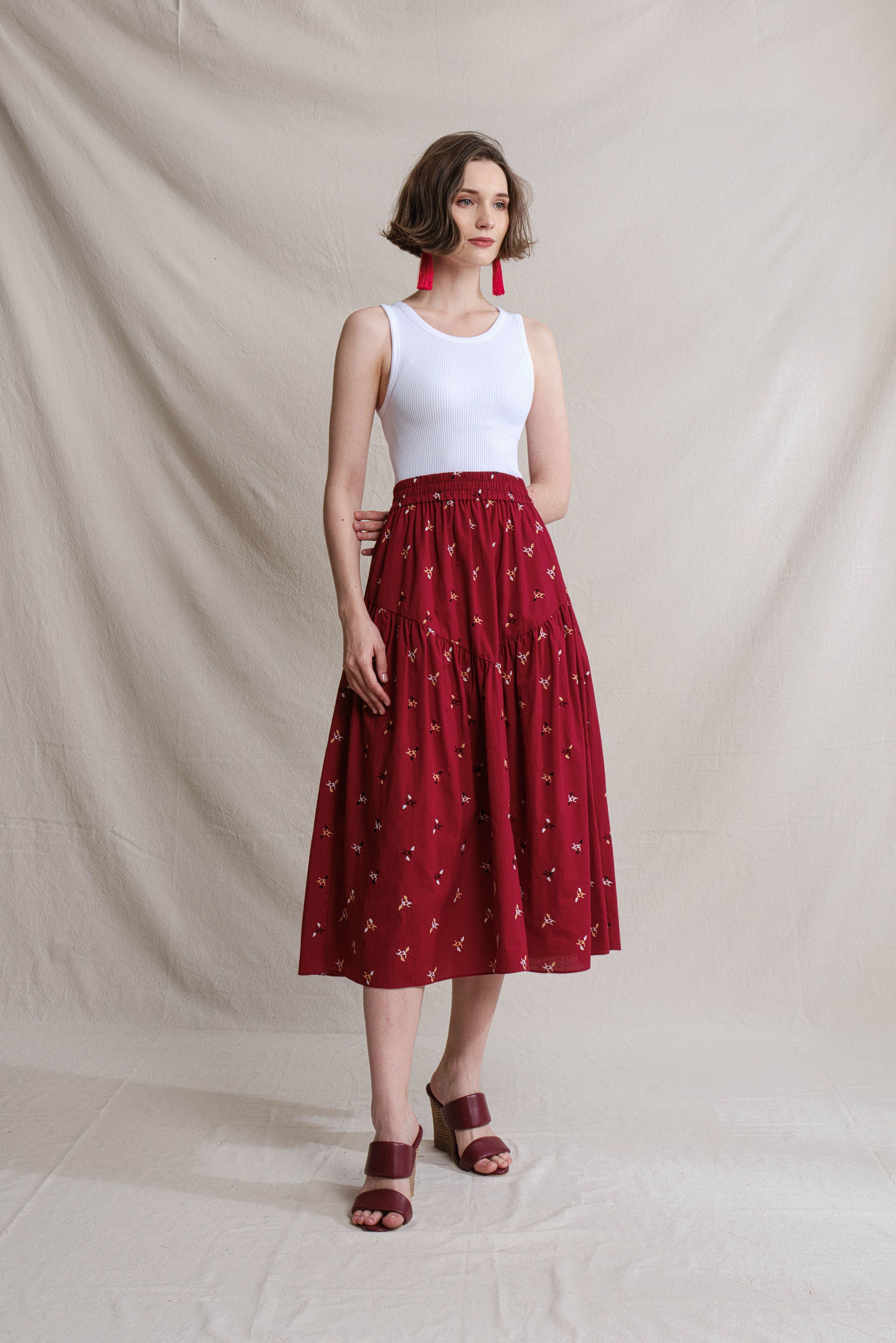 KAI Skirt in Red Jagung