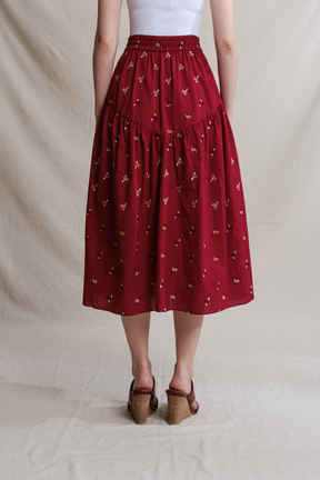 BUNDLING: Karina Top in Red Jagung and Kai Skirt in Red Jagung