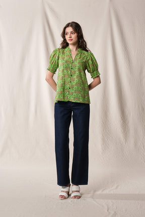 KALA Top in Green Rosea