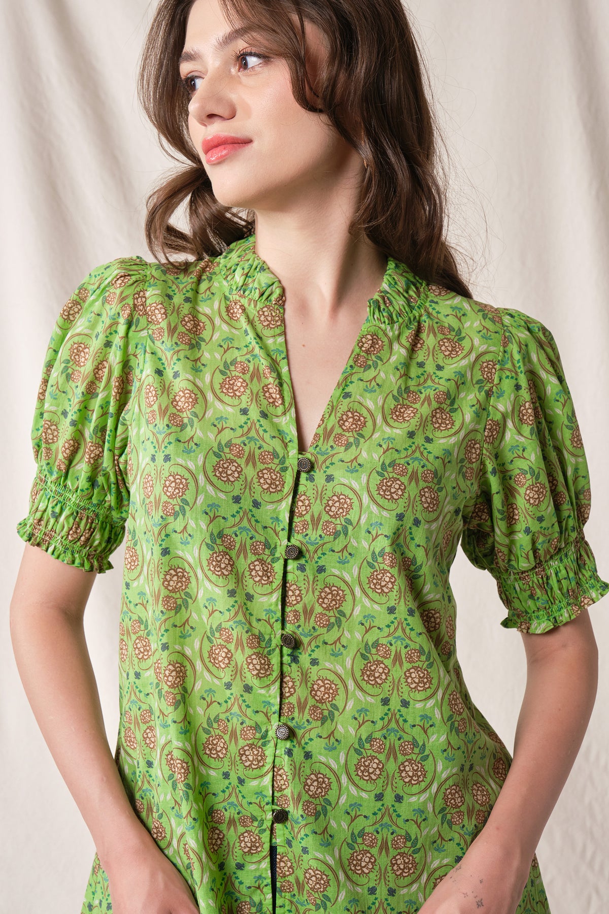 BUNDLING: Kala Top and Riona Skirt in Green Rosea