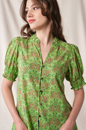 KALA Top in Green Rosea