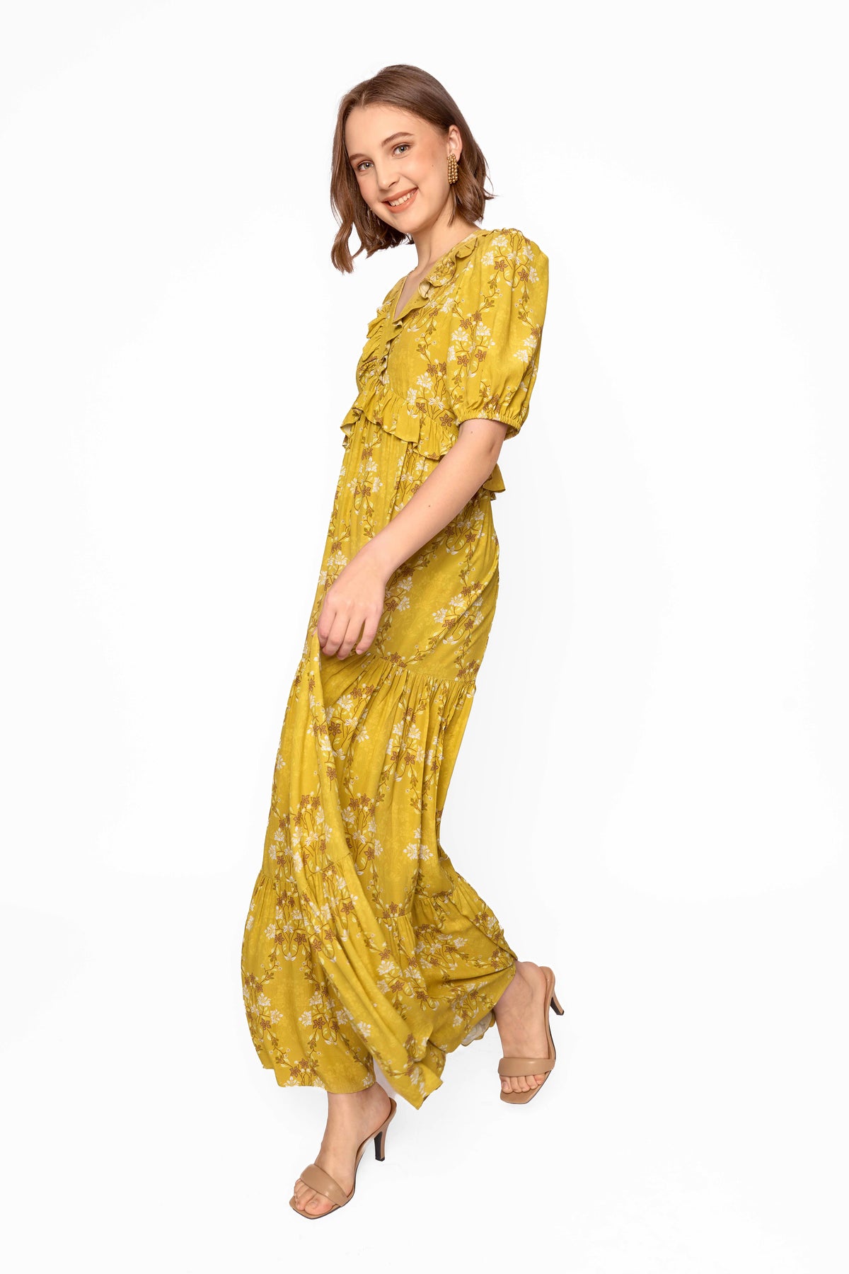 KALEA Dress in Yellow Bunga