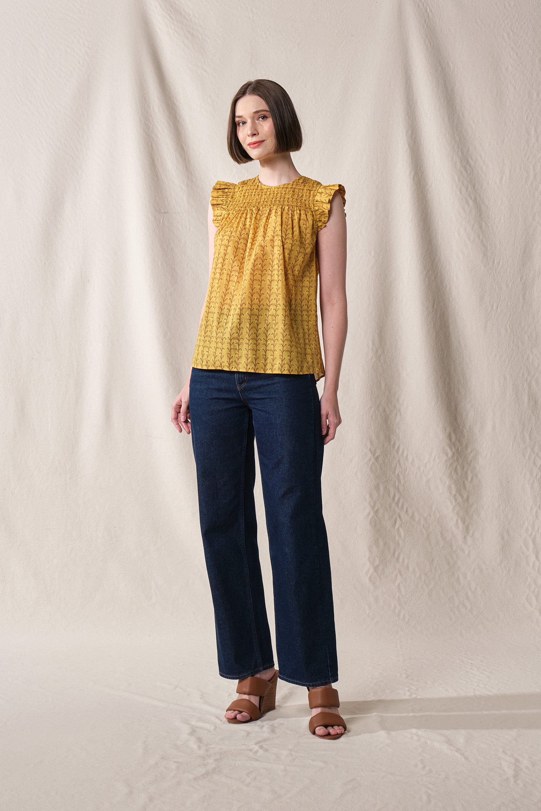 KAREN Top in Yellow Tebu